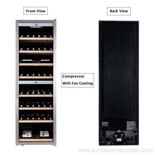 High Quality 180 Bottles Freestanding Black Wine Fridge